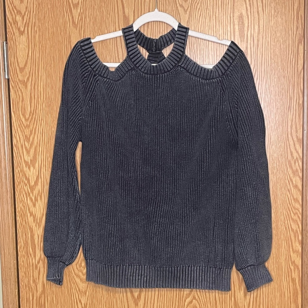 Black off-the-shoulder sweater